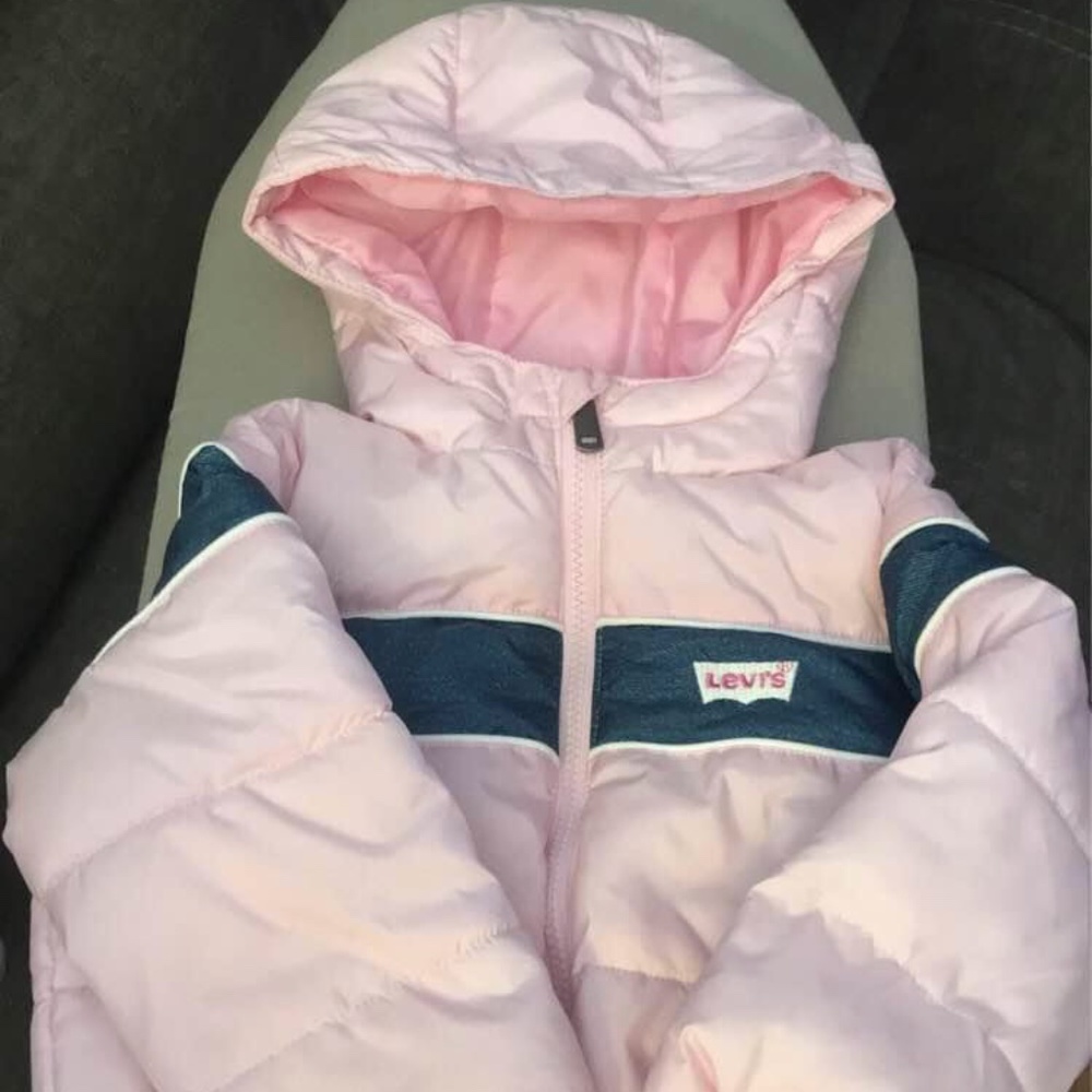 24months Levi’s Pink Baby Girl Zipper Jacket With Hoodie